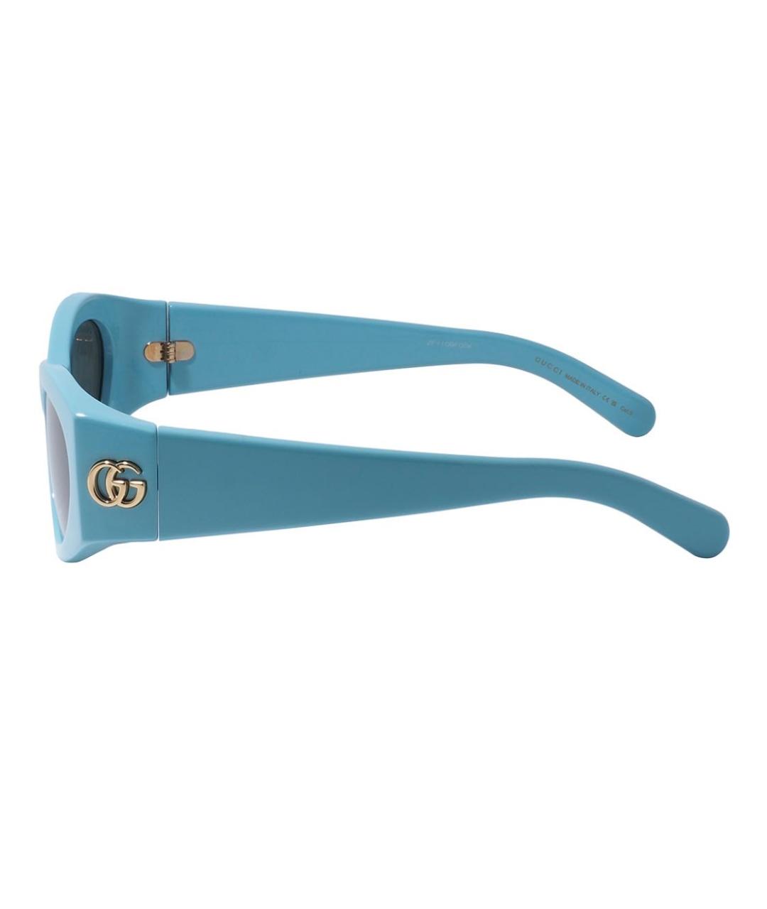 GUCCI Голубые пластиковые солнцезащитные очки, фото 3