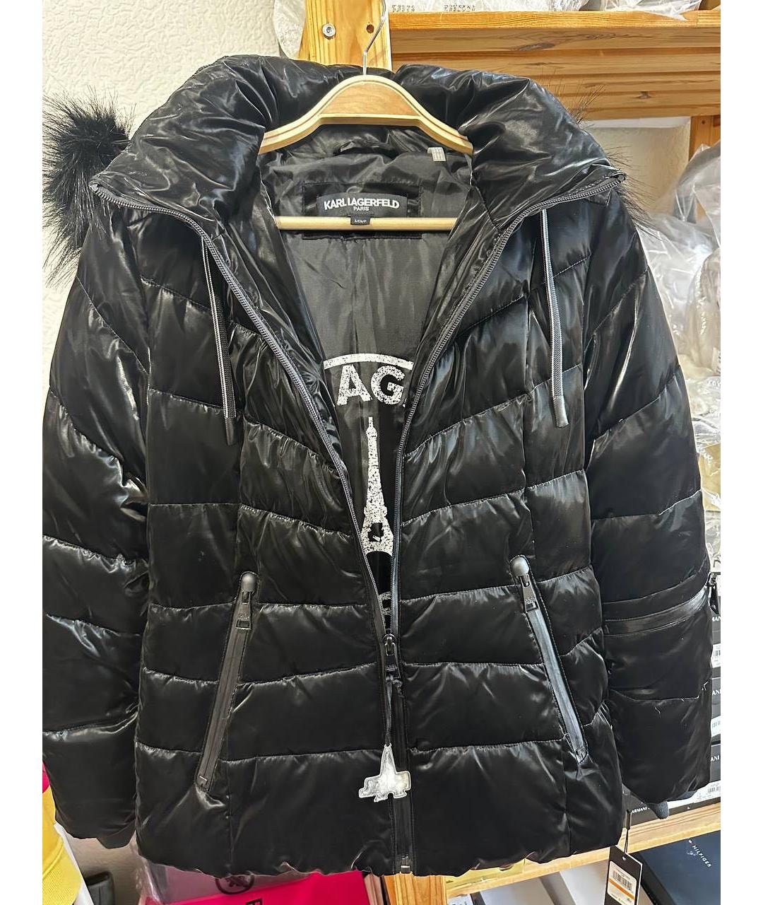 KARL LAGERFELD Черная полиуретановая куртка, фото 9