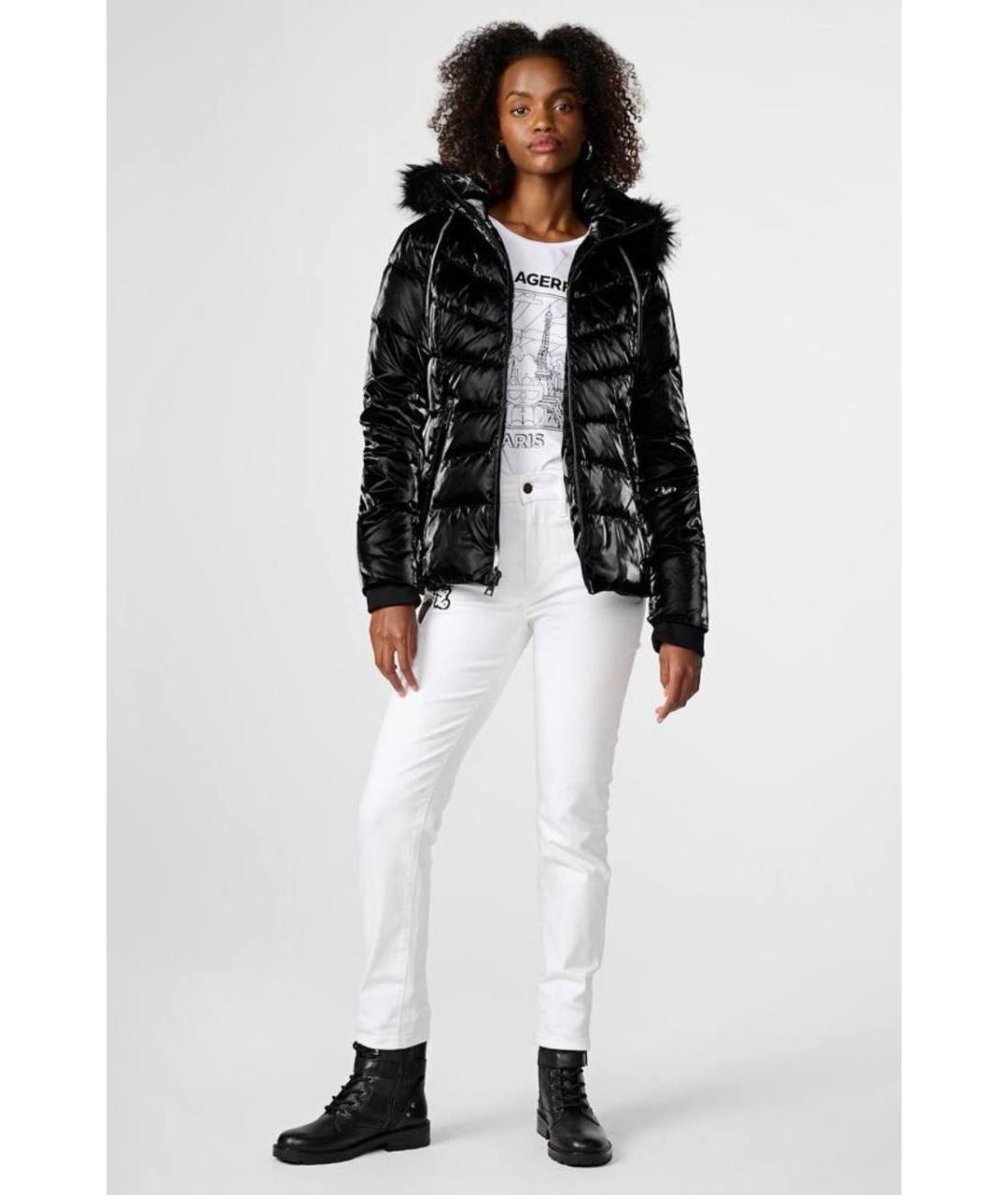 KARL LAGERFELD Черная полиуретановая куртка, фото 2