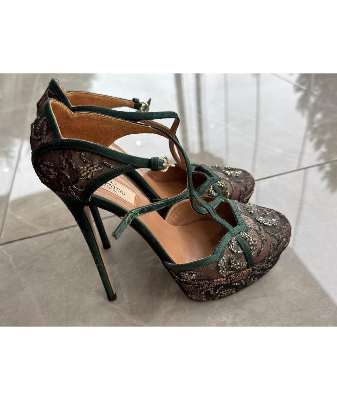 VALENTINO Зеленые текстильные туфли, фото 9