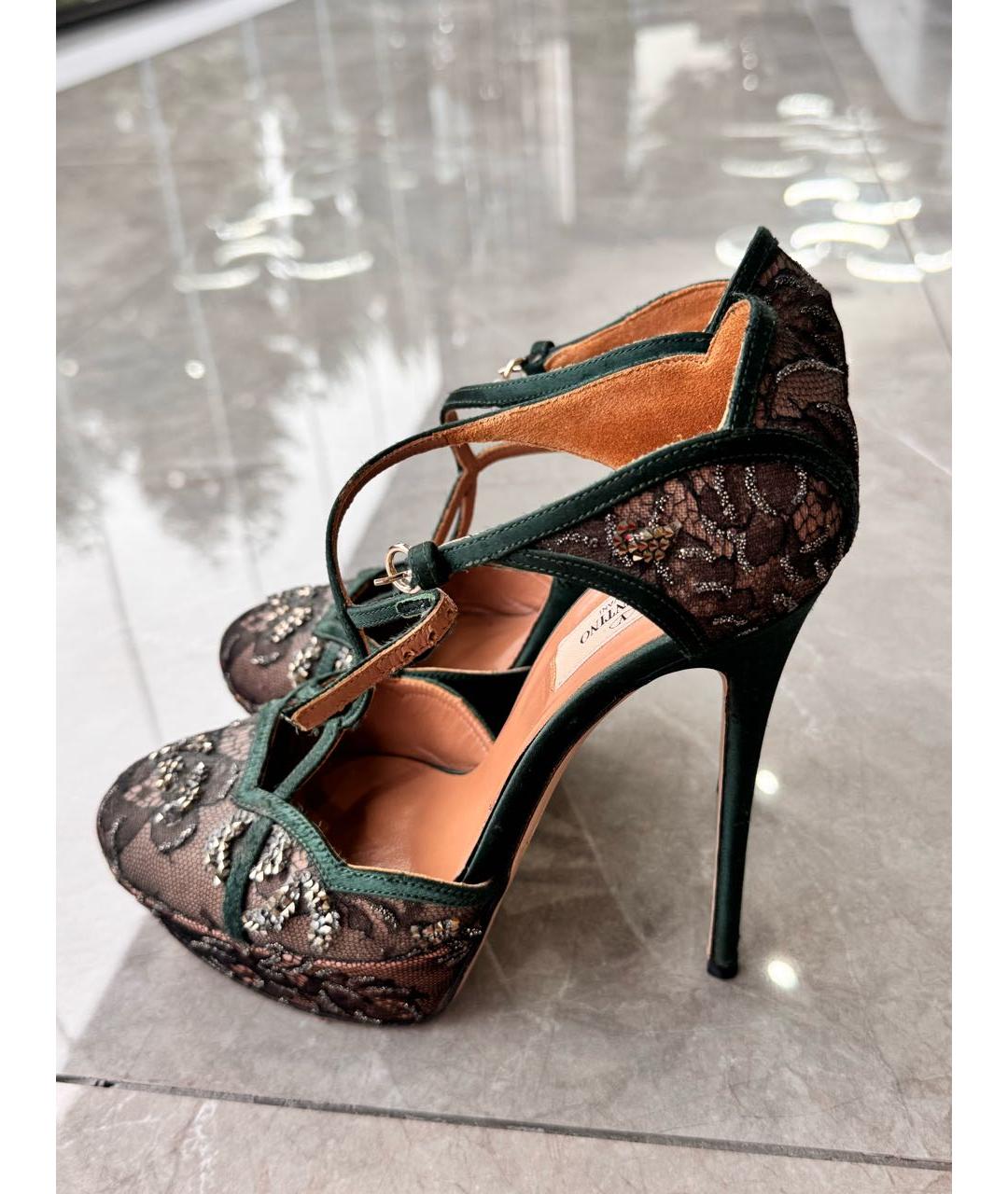 VALENTINO Зеленые текстильные туфли, фото 6