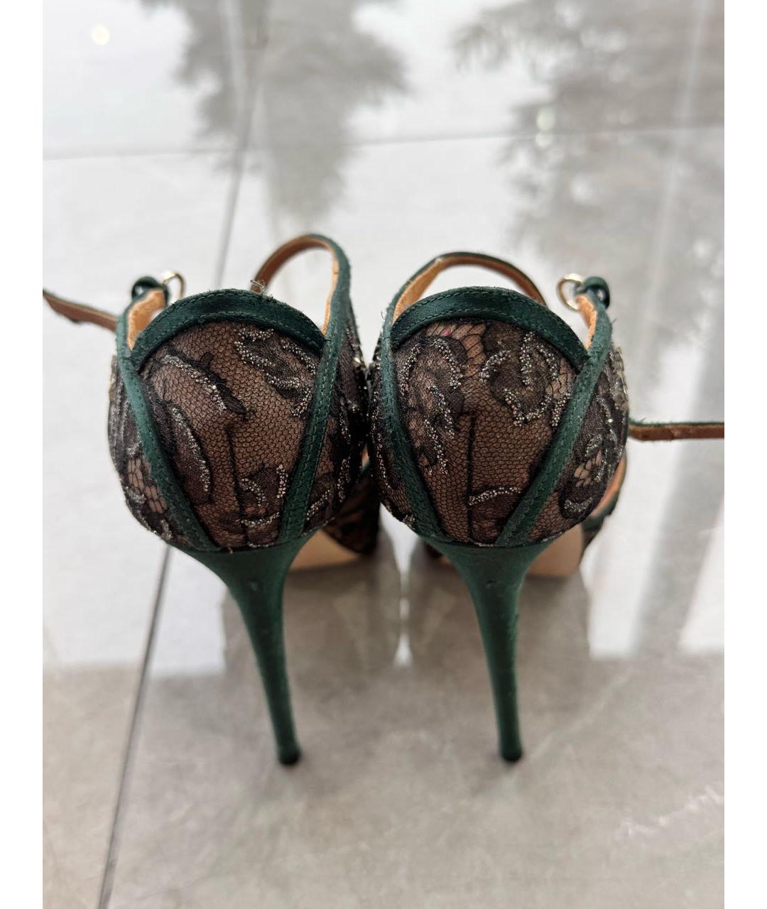 VALENTINO Зеленые текстильные туфли, фото 4