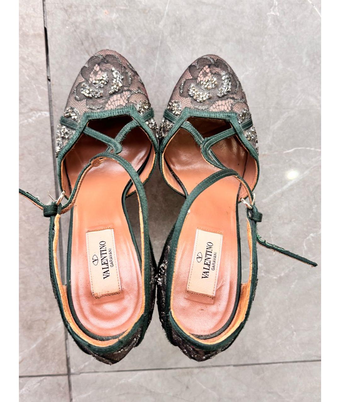 VALENTINO Зеленые текстильные туфли, фото 3