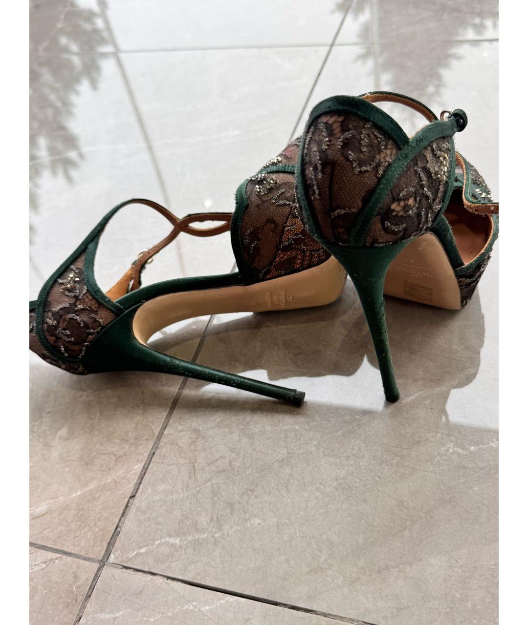 VALENTINO Зеленые текстильные туфли, фото 5