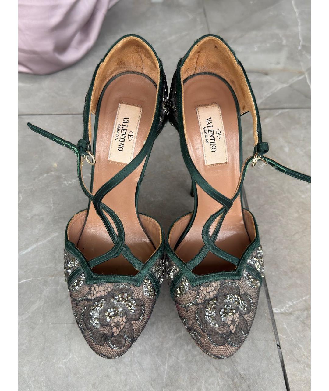 VALENTINO Зеленые текстильные туфли, фото 2