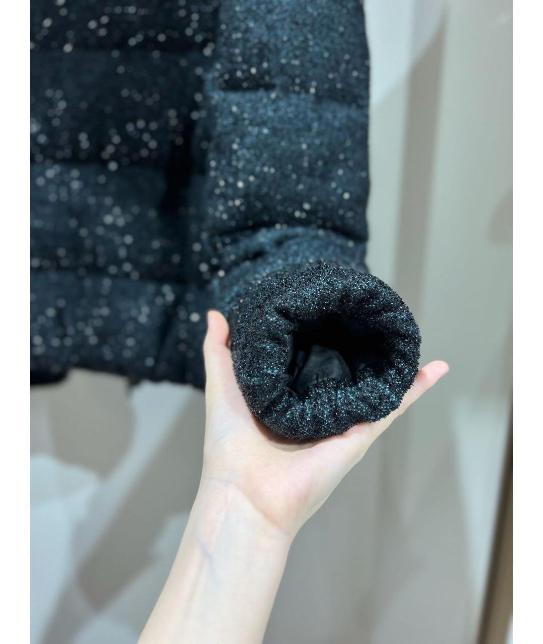 MONCLER Черный шерстяной пуховик, фото 3