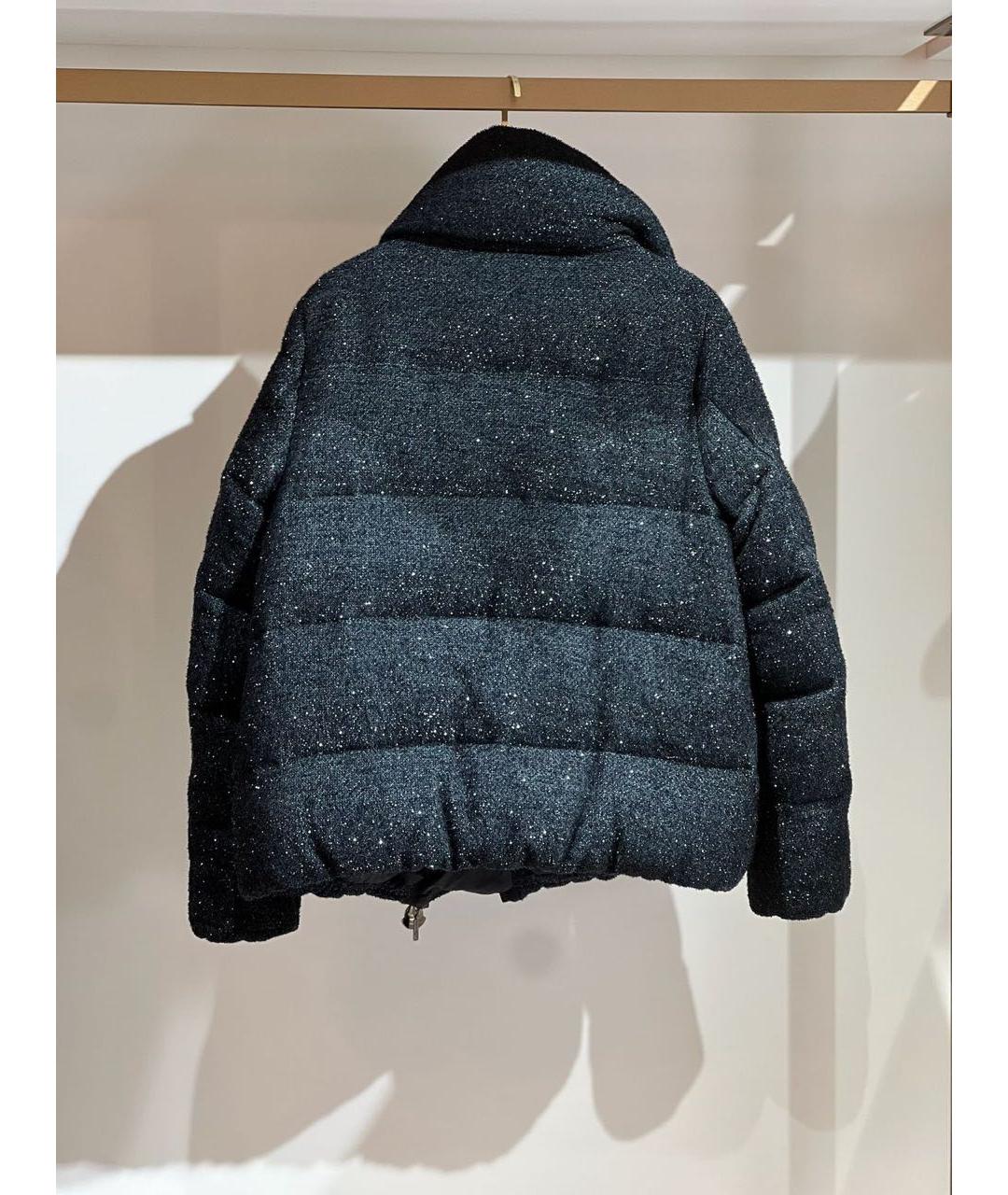 MONCLER Черный шерстяной пуховик, фото 2