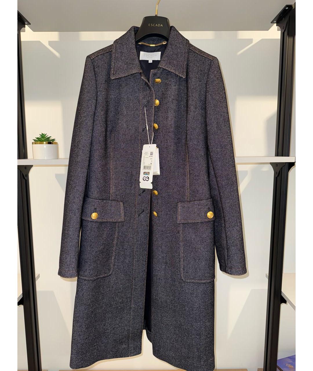 ESCADA Темно-синее шерстяное пальто, фото 7
