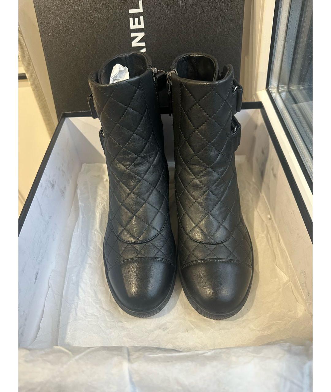 CHANEL Черные кожаные полусапоги, фото 3