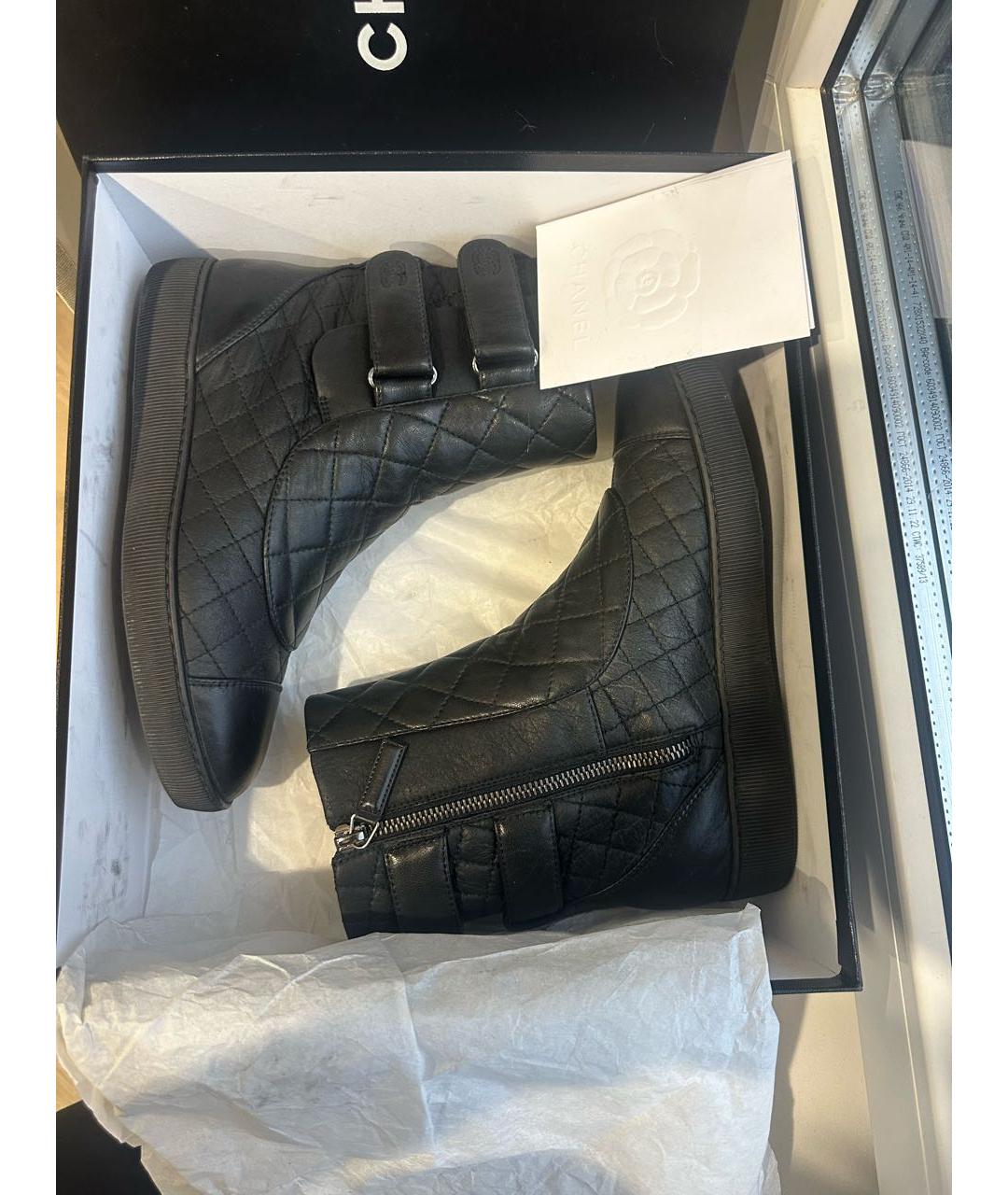 CHANEL Черные кожаные полусапоги, фото 2