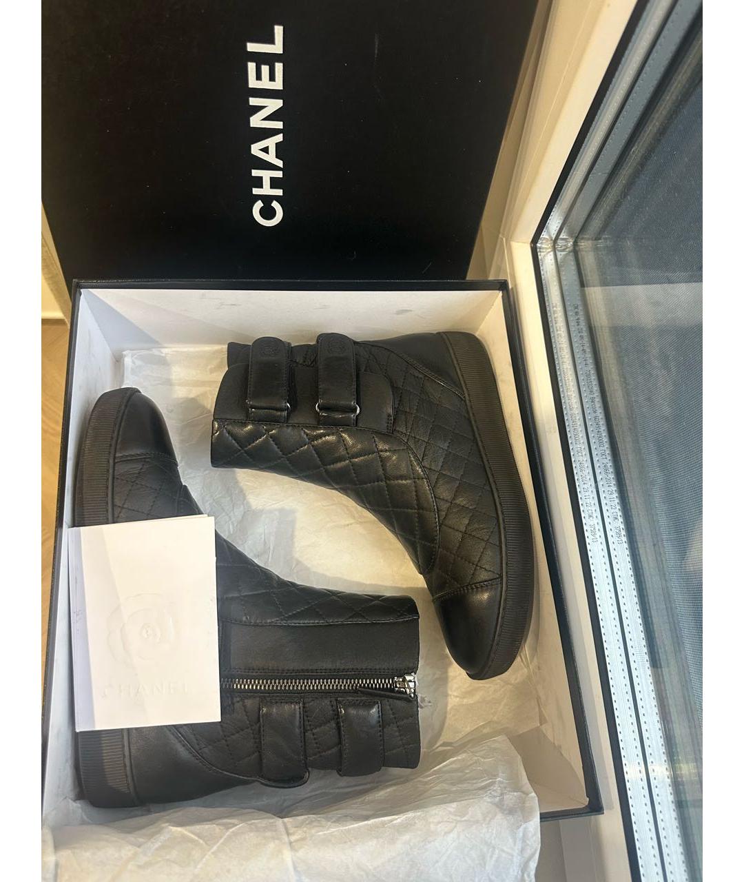 CHANEL Черные кожаные полусапоги, фото 8