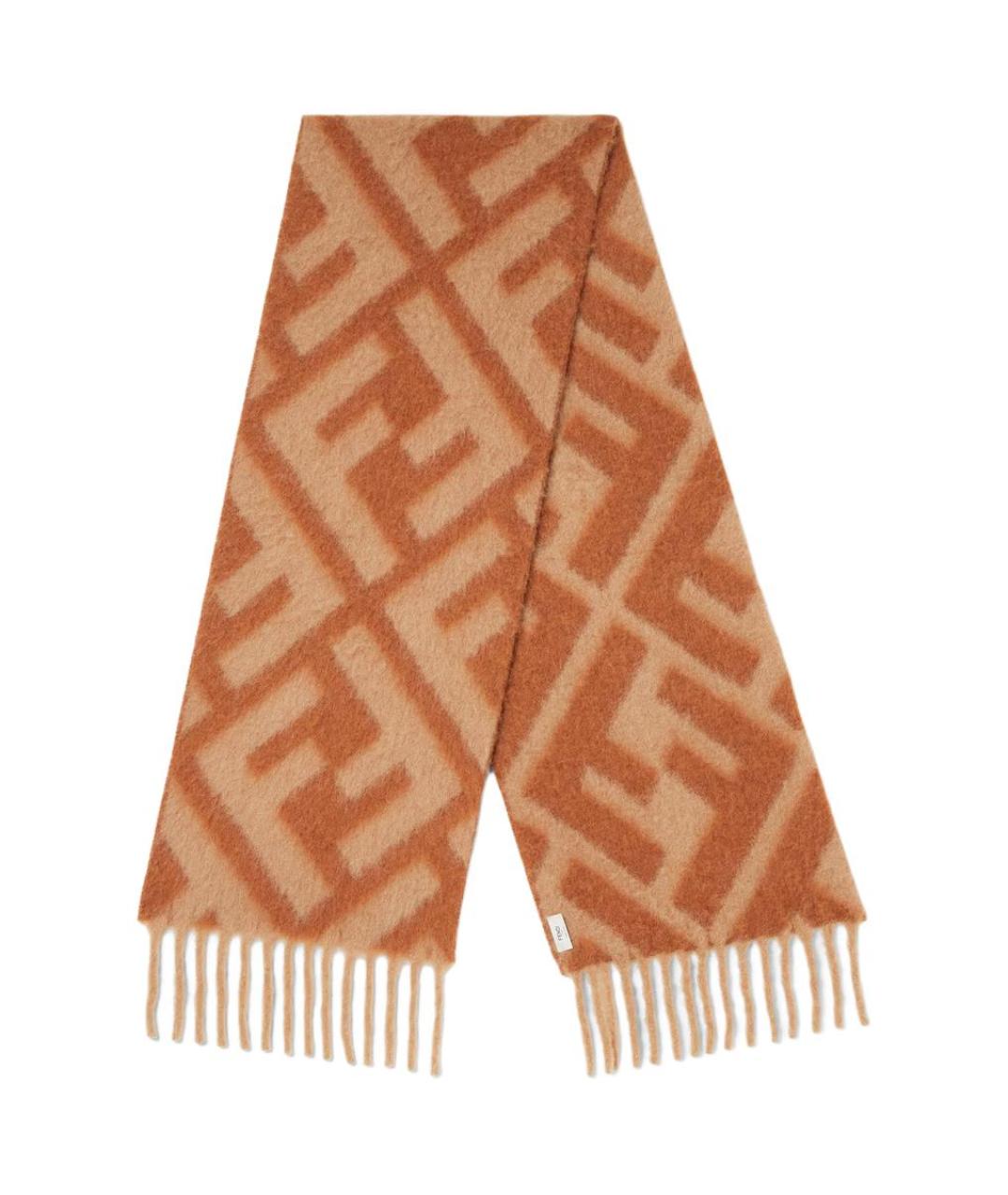 FENDI Коричневый шарф, фото 1