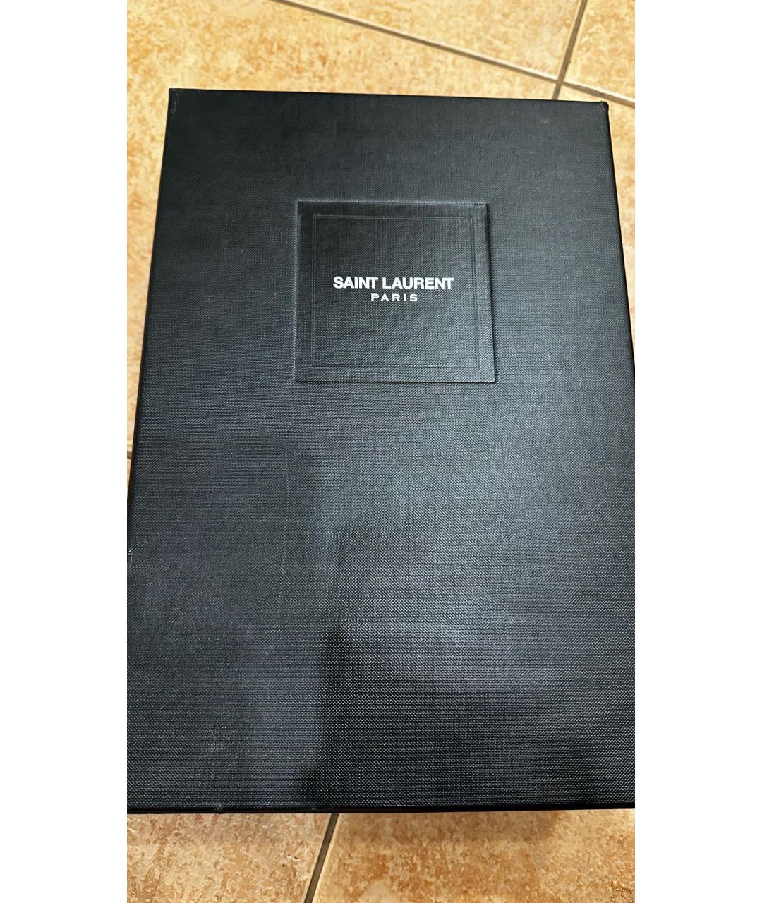 SAINT LAURENT Золотые кожаные туфли, фото 5