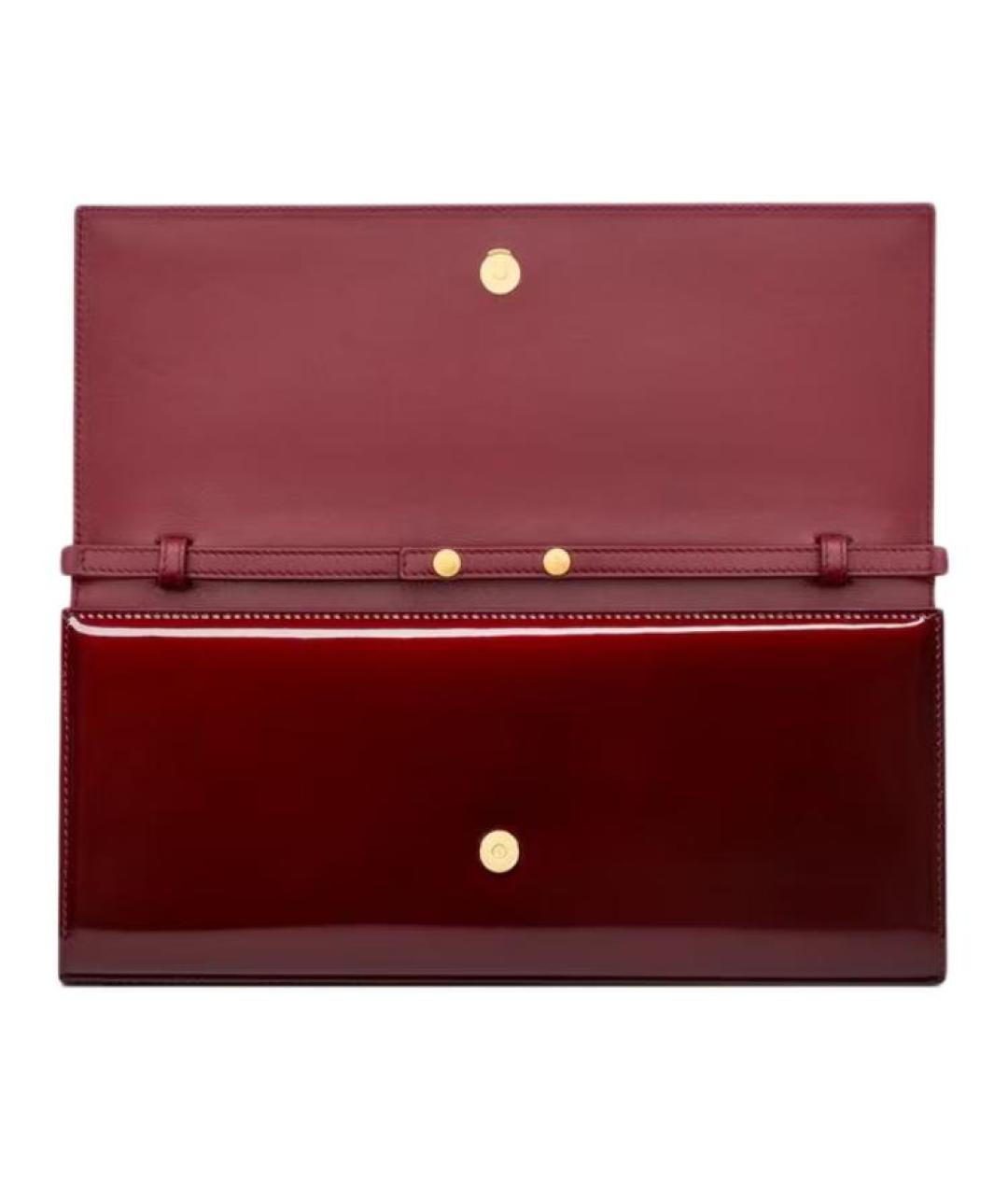 SAINT LAURENT Бордовая кожаная сумка через плечо, фото 5