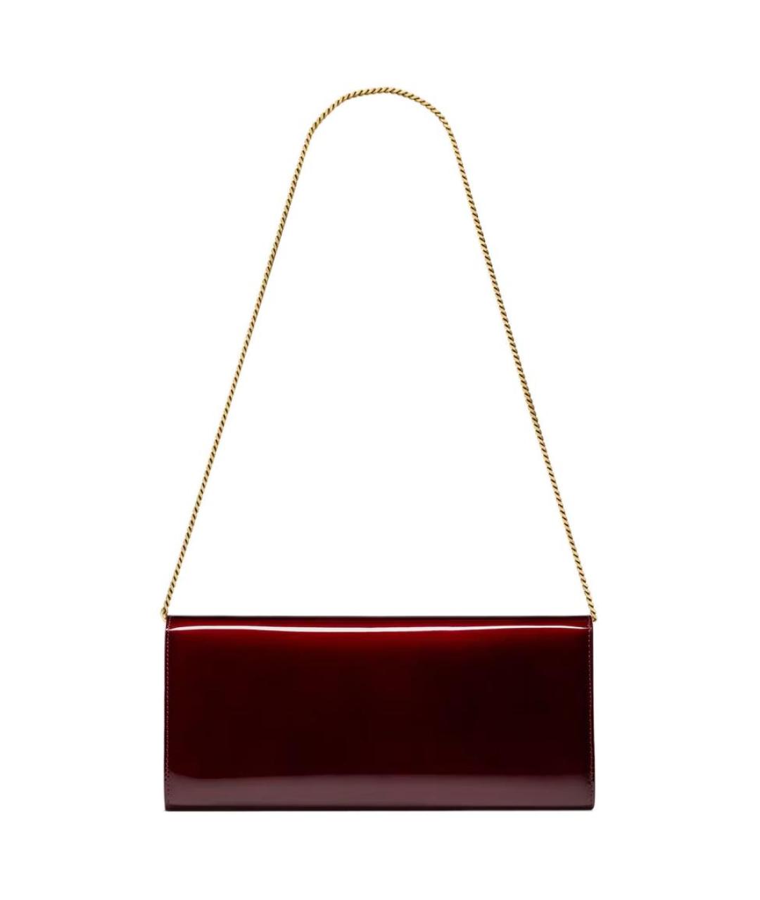 SAINT LAURENT Бордовая кожаная сумка через плечо, фото 4