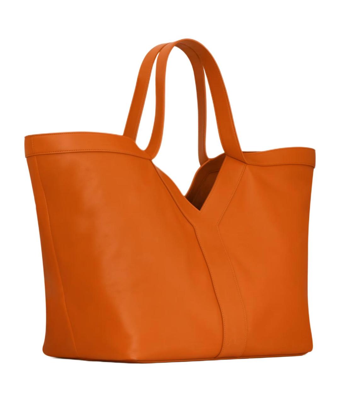 SAINT LAURENT Оранжевая кожаная сумка через плечо, фото 3