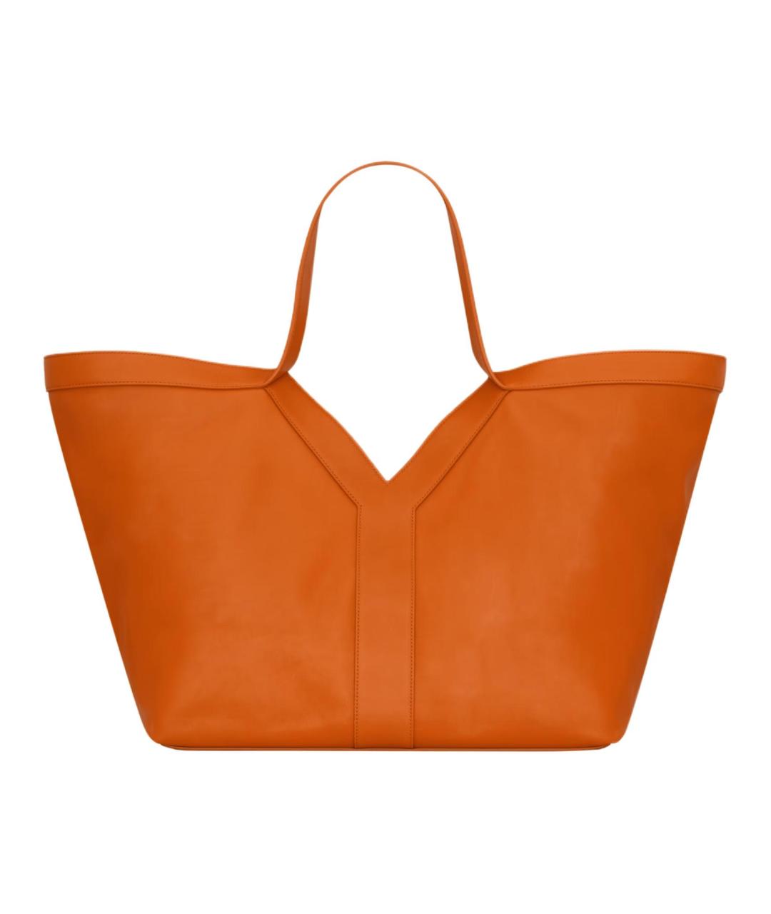 SAINT LAURENT Оранжевая кожаная сумка через плечо, фото 4