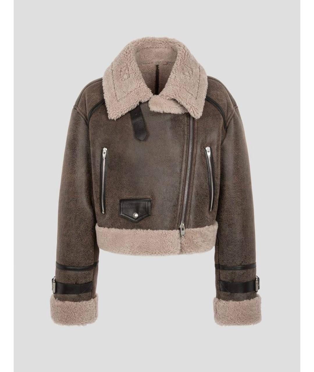 JUUN.J Коричневая кожаная дубленка, фото 3