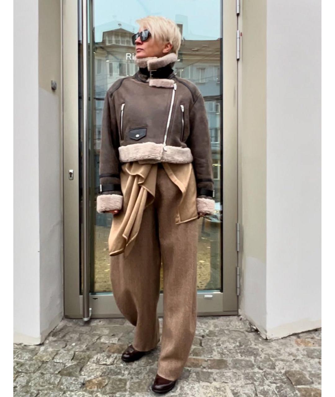 JUUN.J Коричневая кожаная дубленка, фото 2