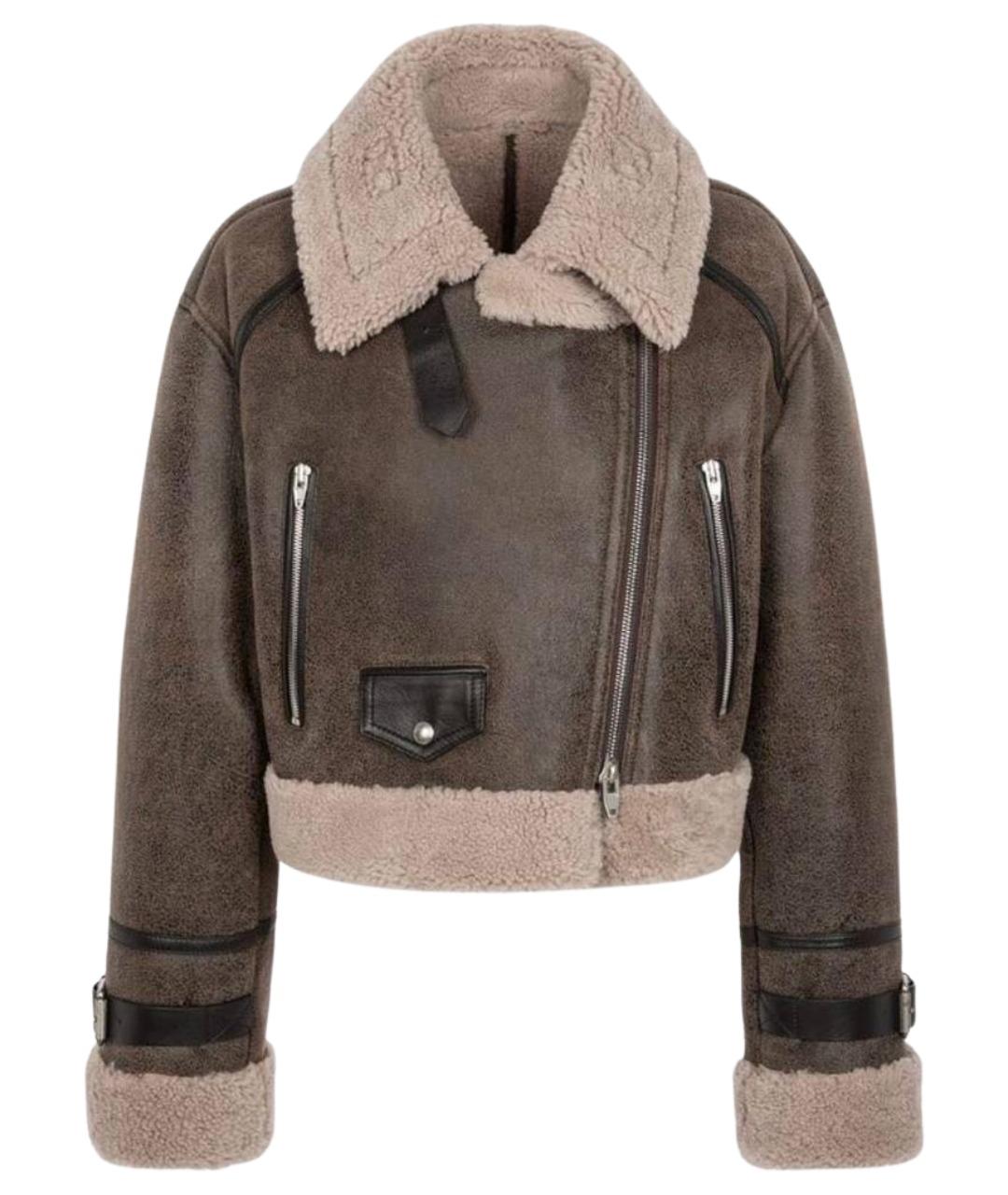 JUUN.J Коричневая кожаная дубленка, фото 1