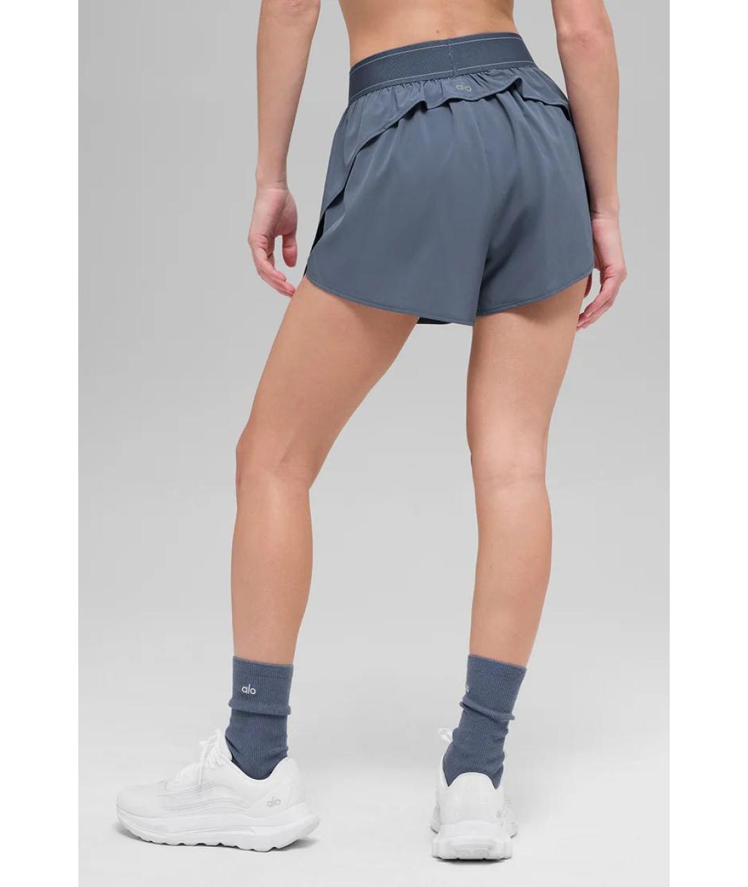 ALO YOGA Темно-синие полиамидовые шорты, фото 5