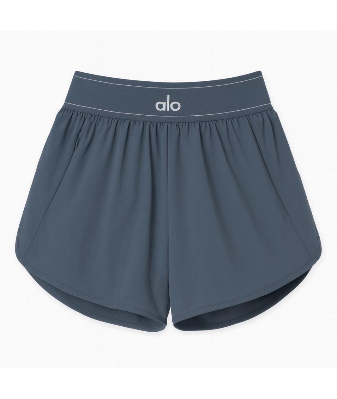 ALO YOGA Темно-синие полиамидовые шорты, фото 7