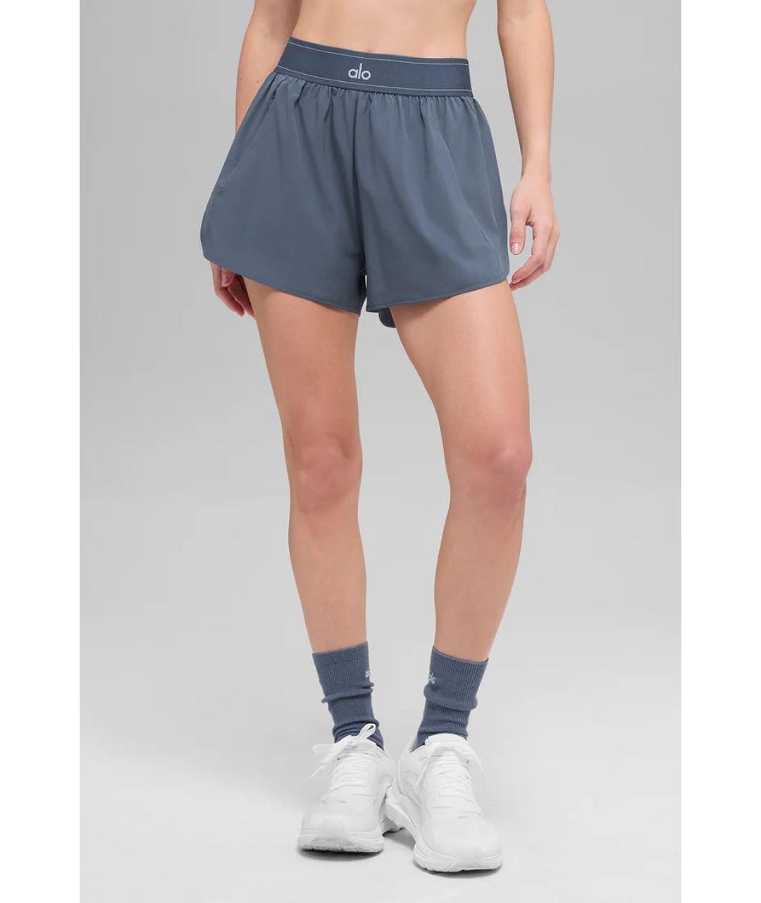 ALO YOGA Темно-синие полиамидовые шорты, фото 6