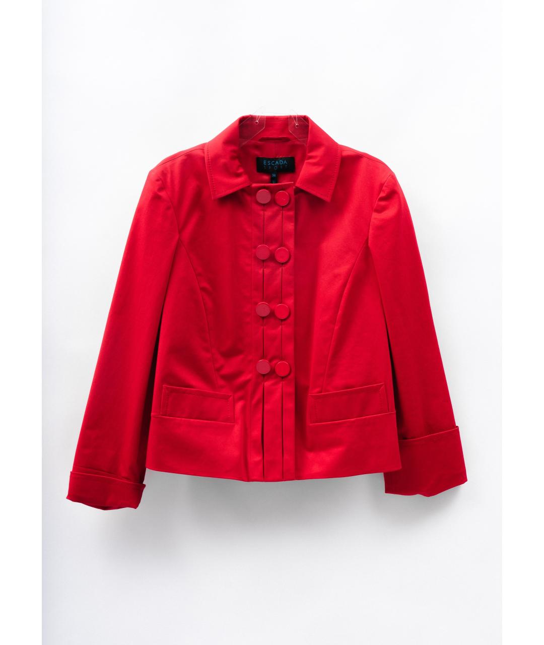 ESCADA Красный хлопко-эластановый жакет/пиджак, фото 7