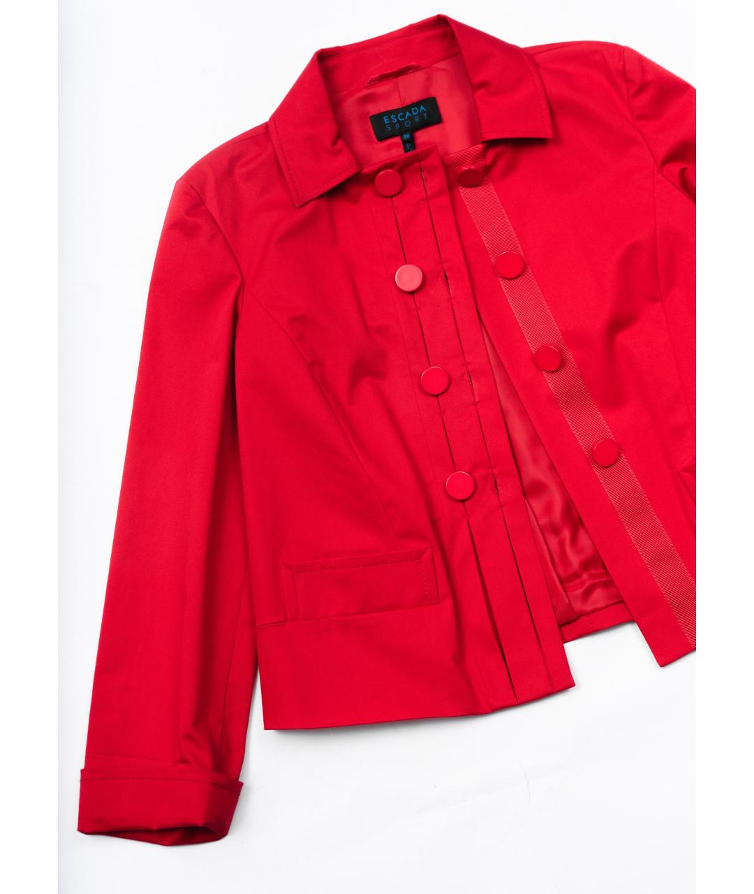 ESCADA Красный хлопко-эластановый жакет/пиджак, фото 5