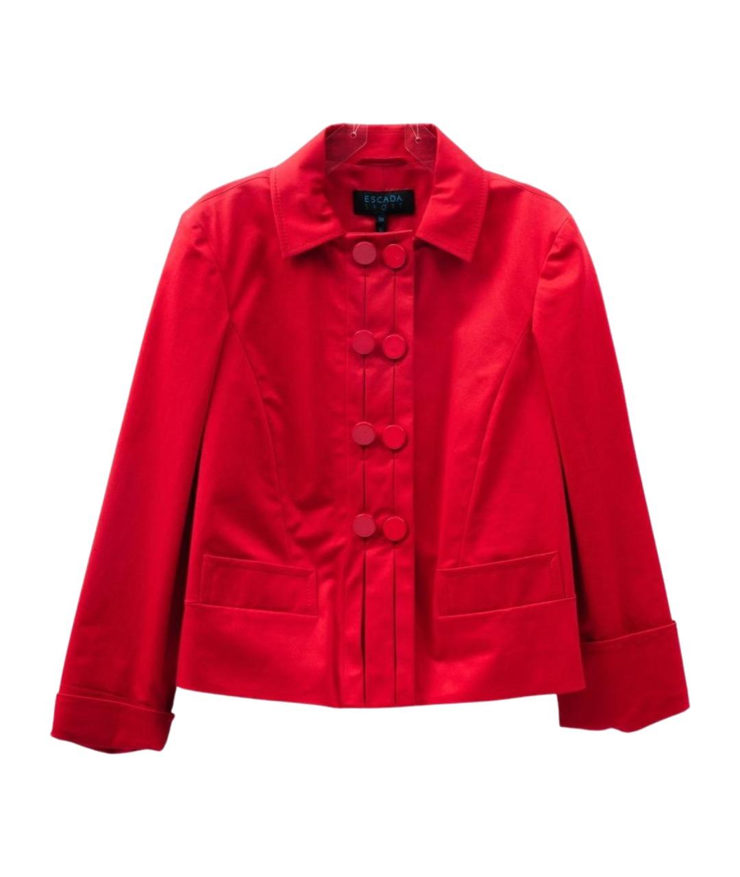 ESCADA Красный хлопко-эластановый жакет/пиджак, фото 1