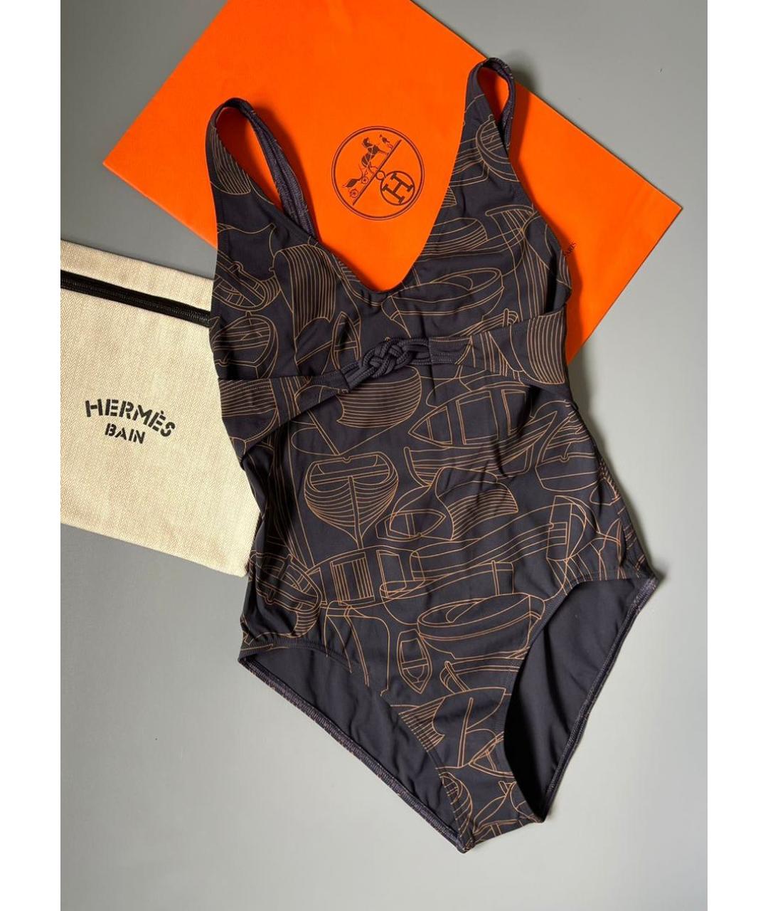 HERMES Черный полиамидовый купальник, фото 3