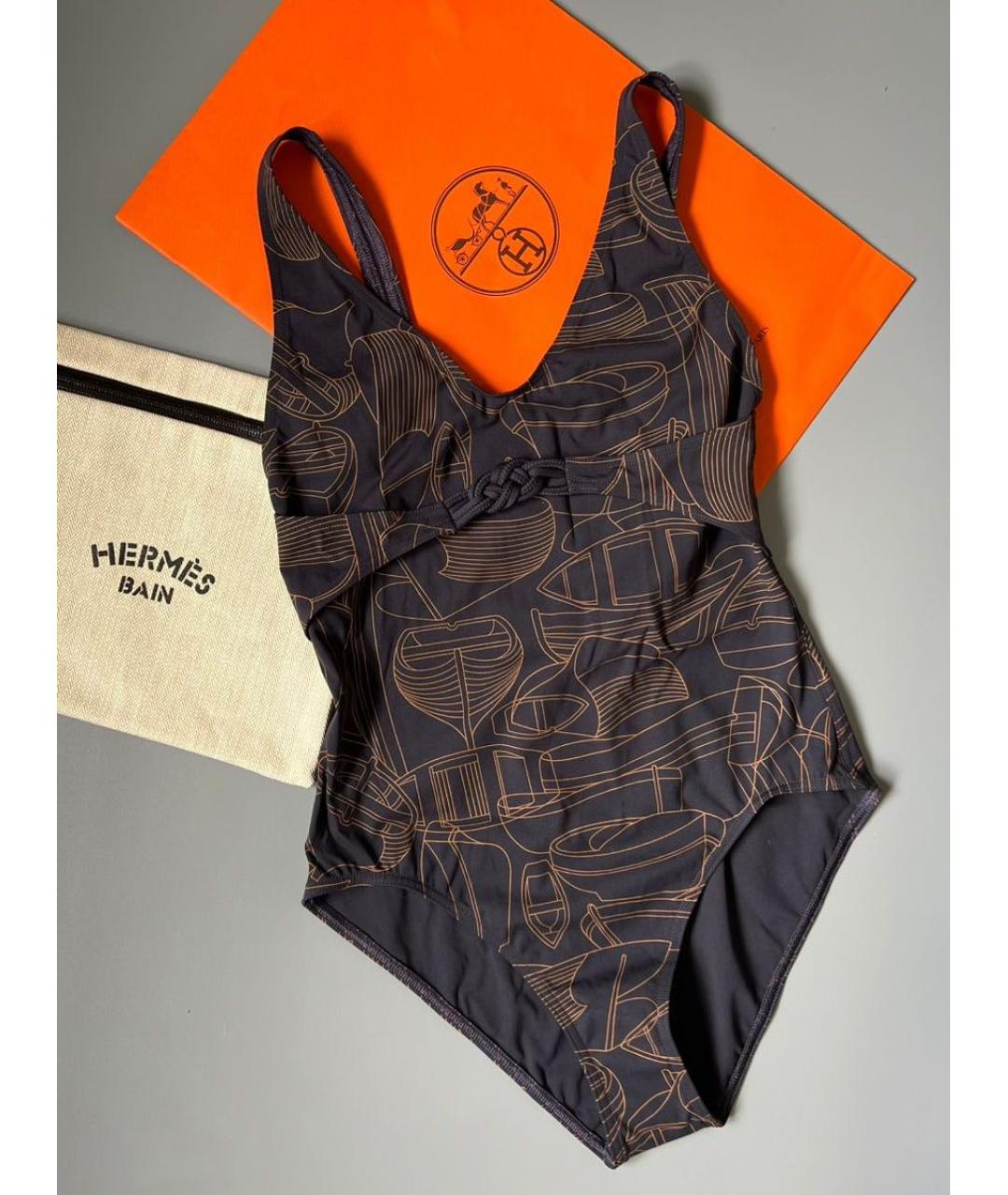 HERMES Черный полиамидовый купальник, фото 2