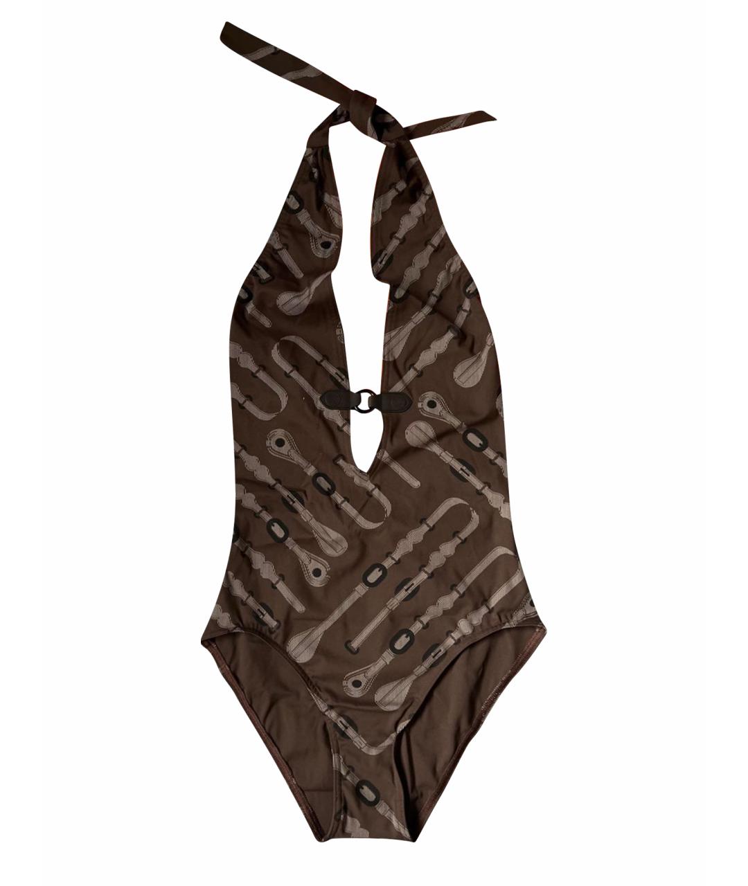 HERMES Коричневый полиамидовый купальник, фото 1