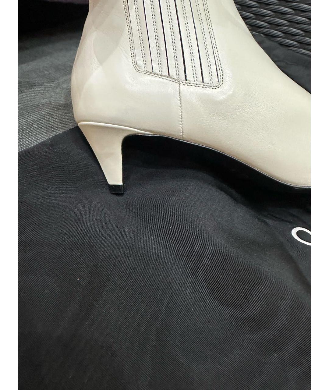 CELINE Белые кожаные ботильоны, фото 4