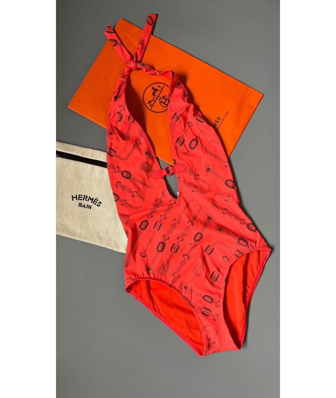 HERMES Коралловый полиамидовый купальник, фото 2