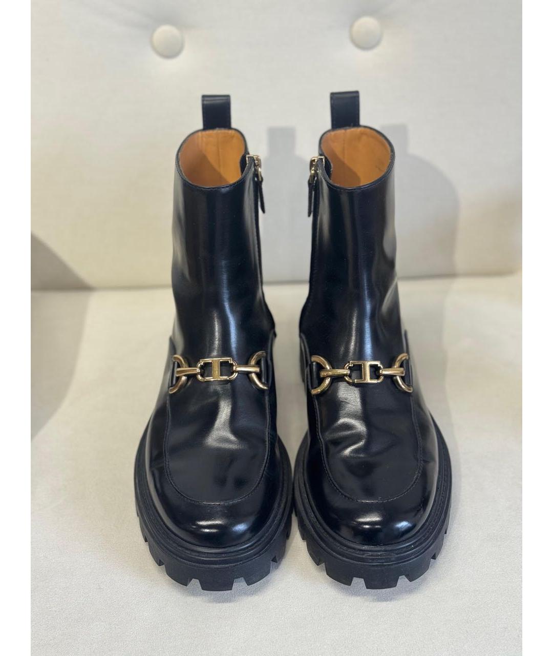 TOD'S Черные кожаные ботинки, фото 5