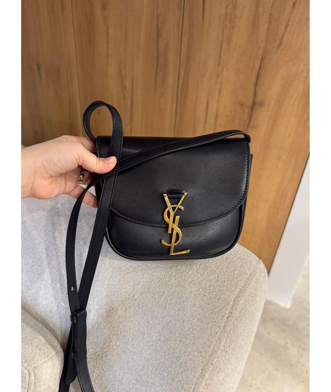 SAINT LAURENT Черная кожаная сумка через плечо, фото 2