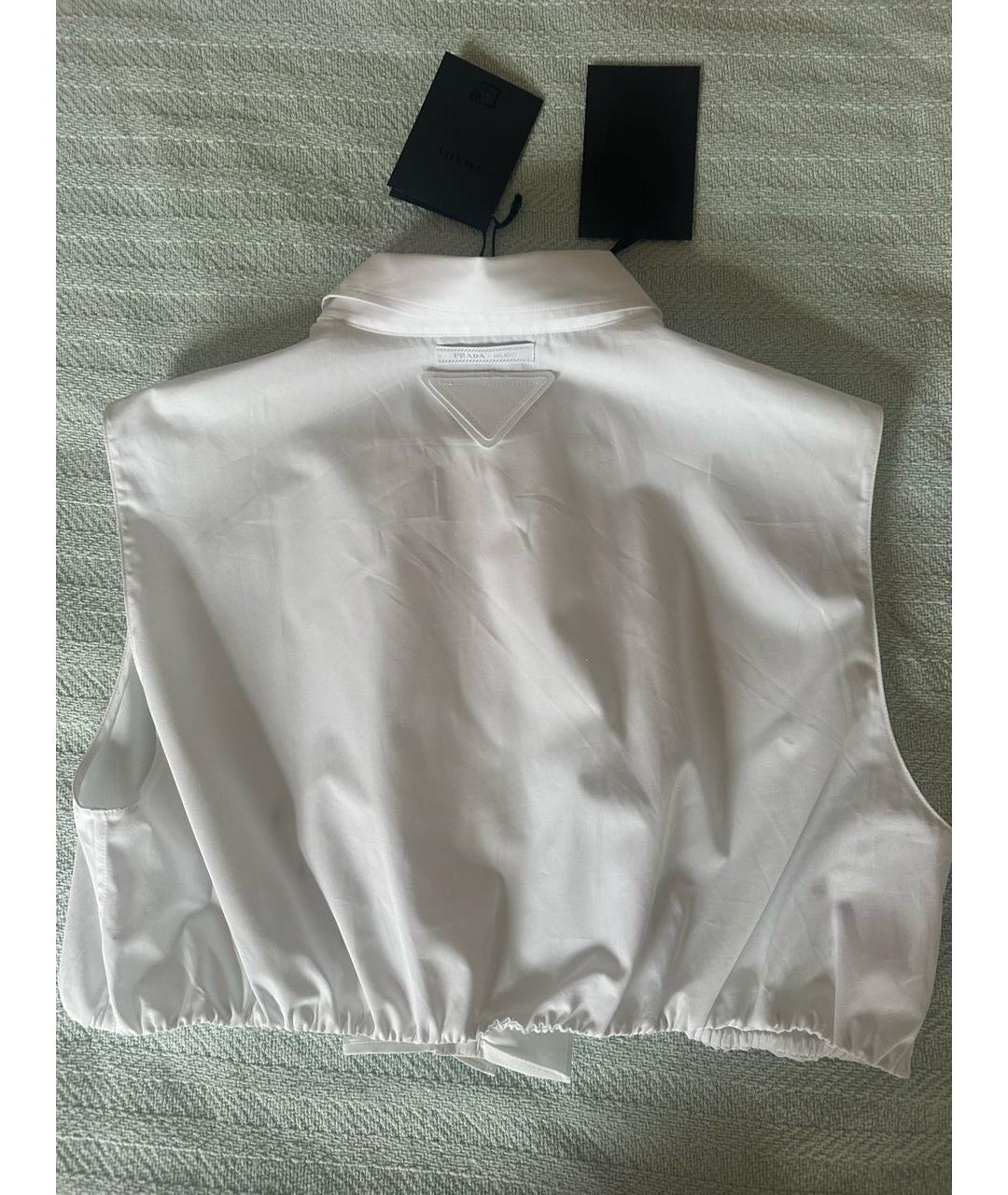 PRADA Белая хлопко-эластановая рубашка, фото 2