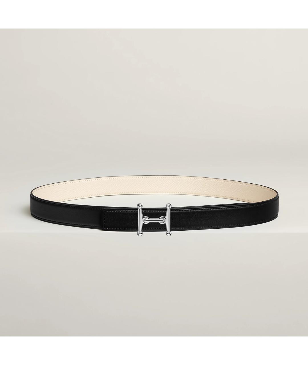 HERMES Черный кожаный ремень, фото 3