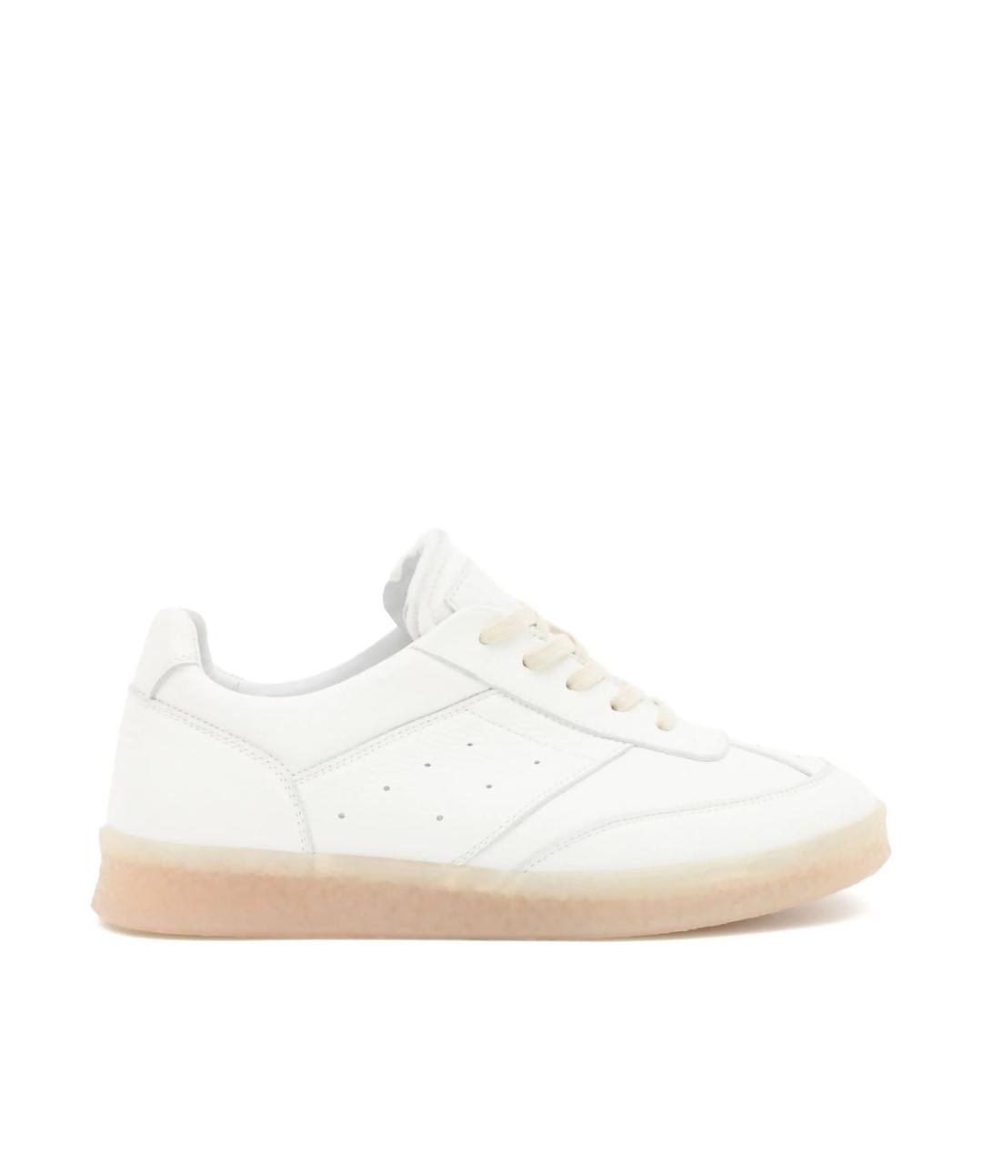MM6 MAISON MARGIELA Белые кожаные кроссовки, фото 1