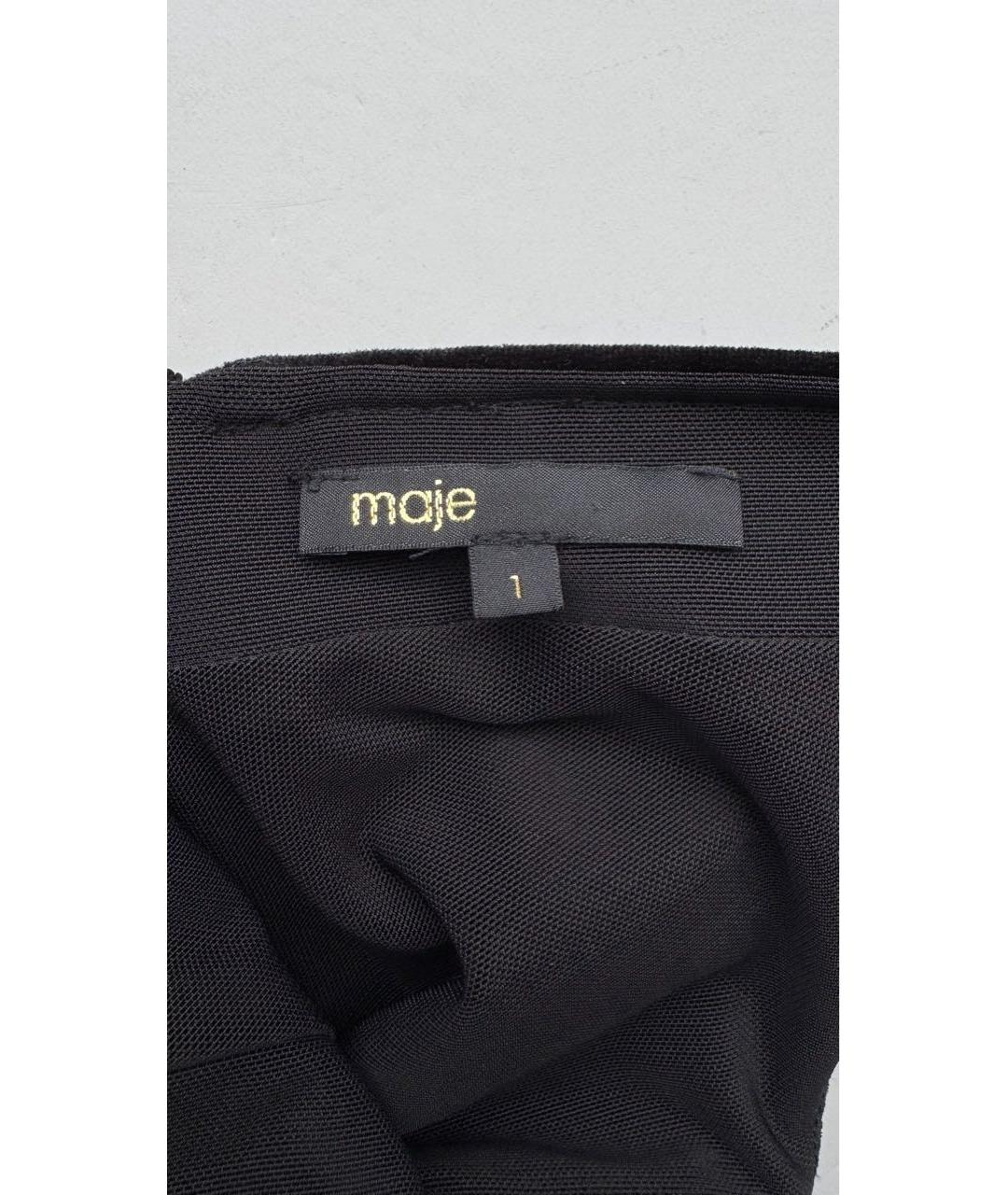 MAJE Черное полиэстеровое коктейльное платье, фото 3