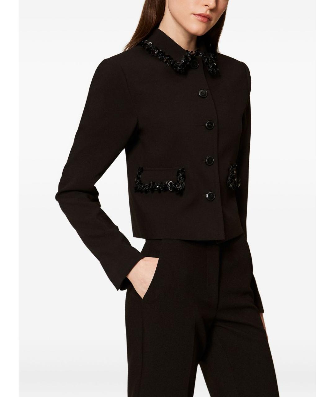 TWIN-SET Черный полиэстеровый жакет/пиджак, фото 3