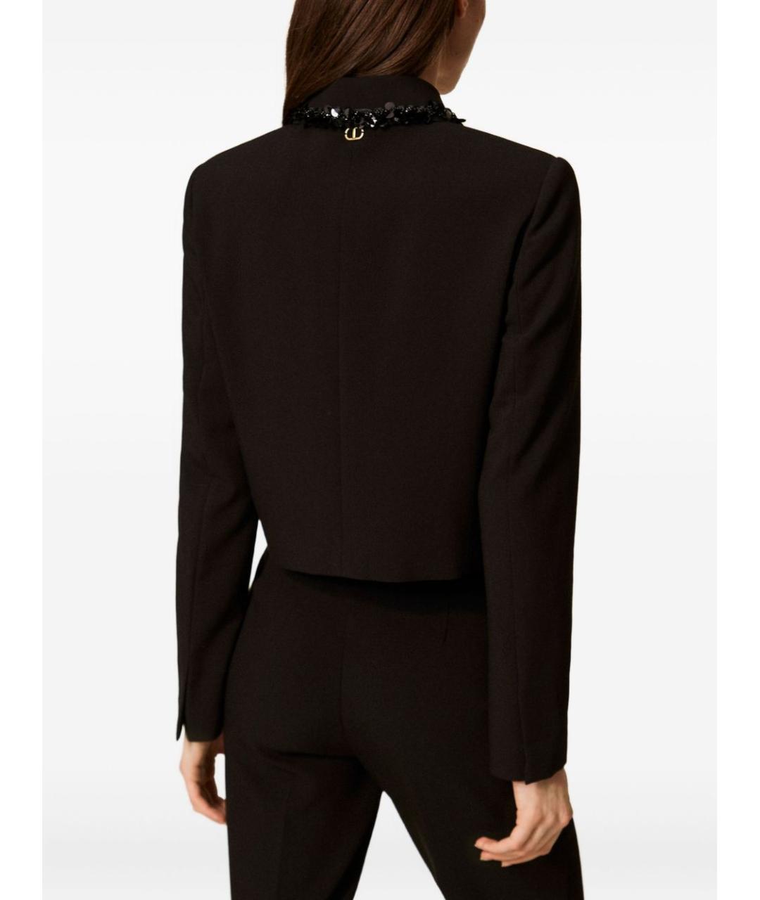 TWIN-SET Черный полиэстеровый жакет/пиджак, фото 5