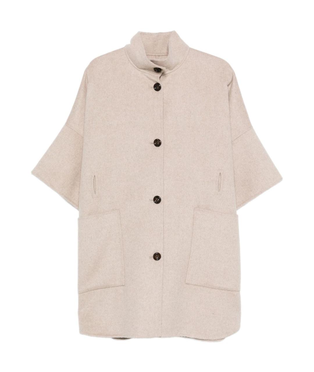 LIU JO Бежевое шерстяное пальто, фото 1