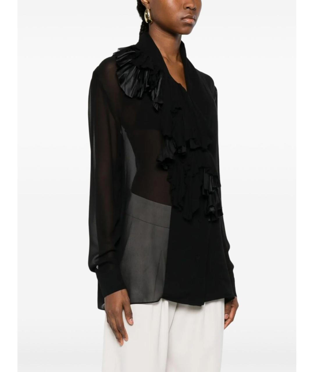 ALBERTA FERRETTI Черная шелковая блузы, фото 5