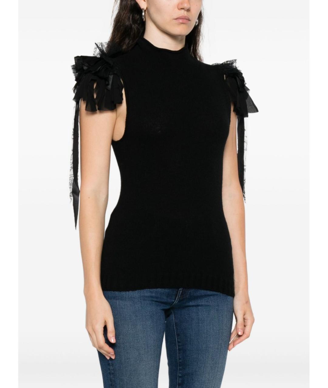 ALBERTA FERRETTI Черная кашемировая жилетка, фото 2