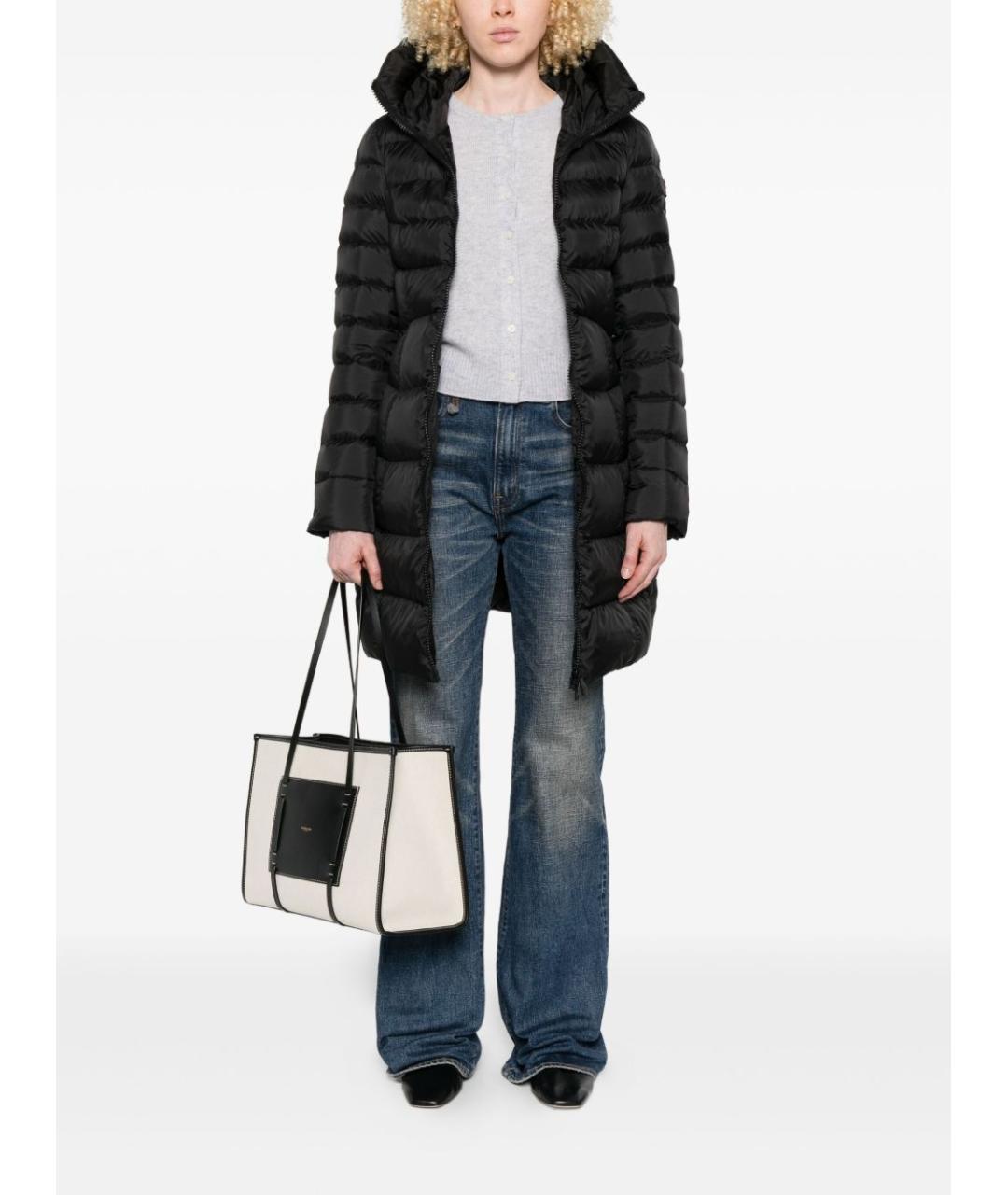 PEUTEREY Черное полиэстеровое пальто, фото 2