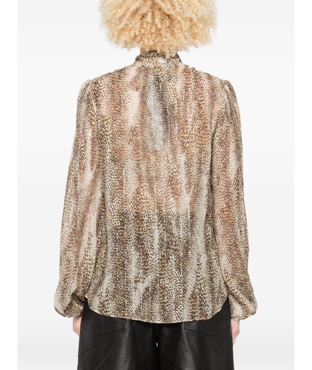 TWIN-SET Коричневая вискозная рубашка, фото 2