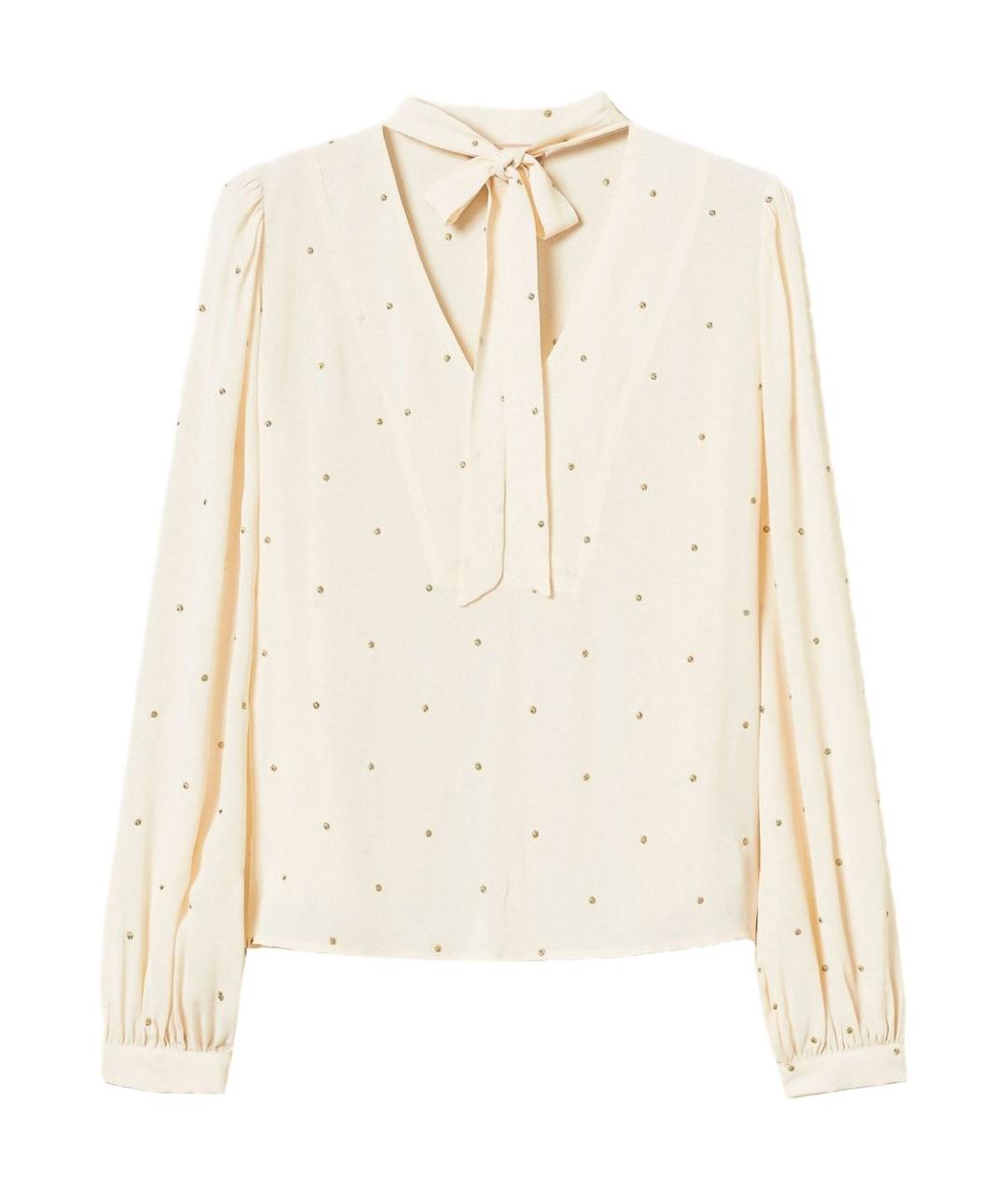 TWIN-SET Бежевая вискозная рубашка, фото 1