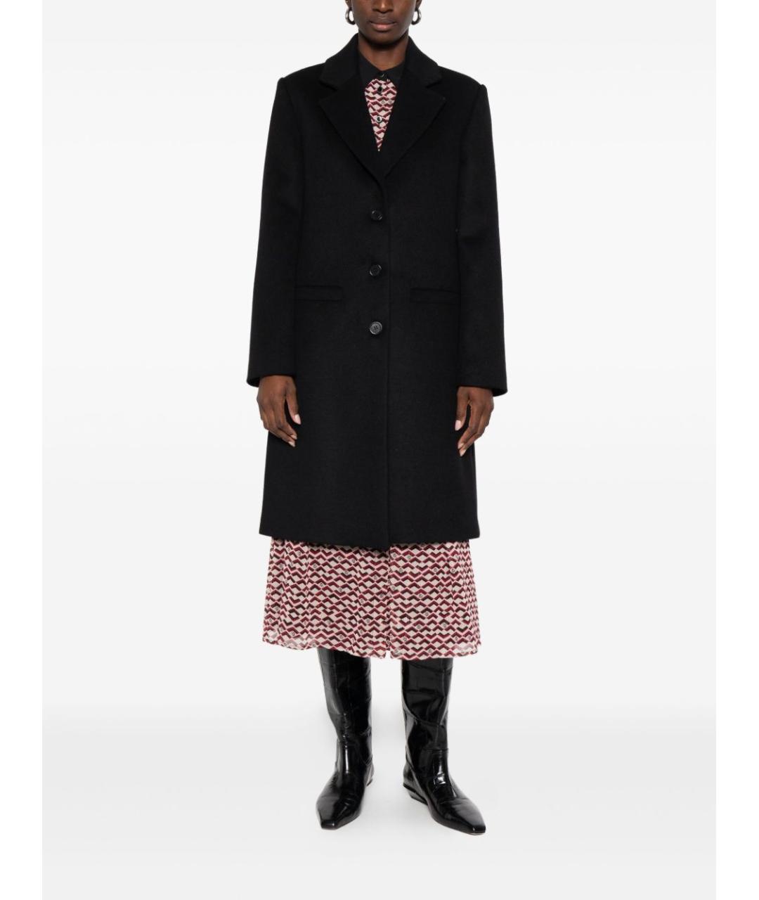 LIU JO Черное шерстяное пальто, фото 2